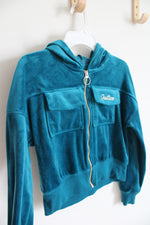 Justice Dark Teal Velour Jacket | Youth S (7/8)