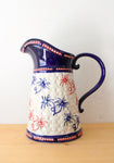 Temptations Red White & Blue Floral Lace Fireworks Pitcher