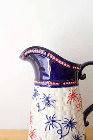 Temptations Red White & Blue Floral Lace Fireworks Pitcher