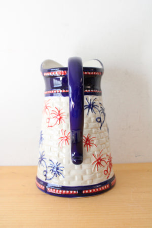 Temptations Red White & Blue Floral Lace Fireworks Pitcher