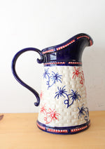 Temptations Red White & Blue Floral Lace Fireworks Pitcher