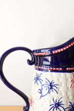 Temptations Red White & Blue Floral Lace Fireworks Pitcher