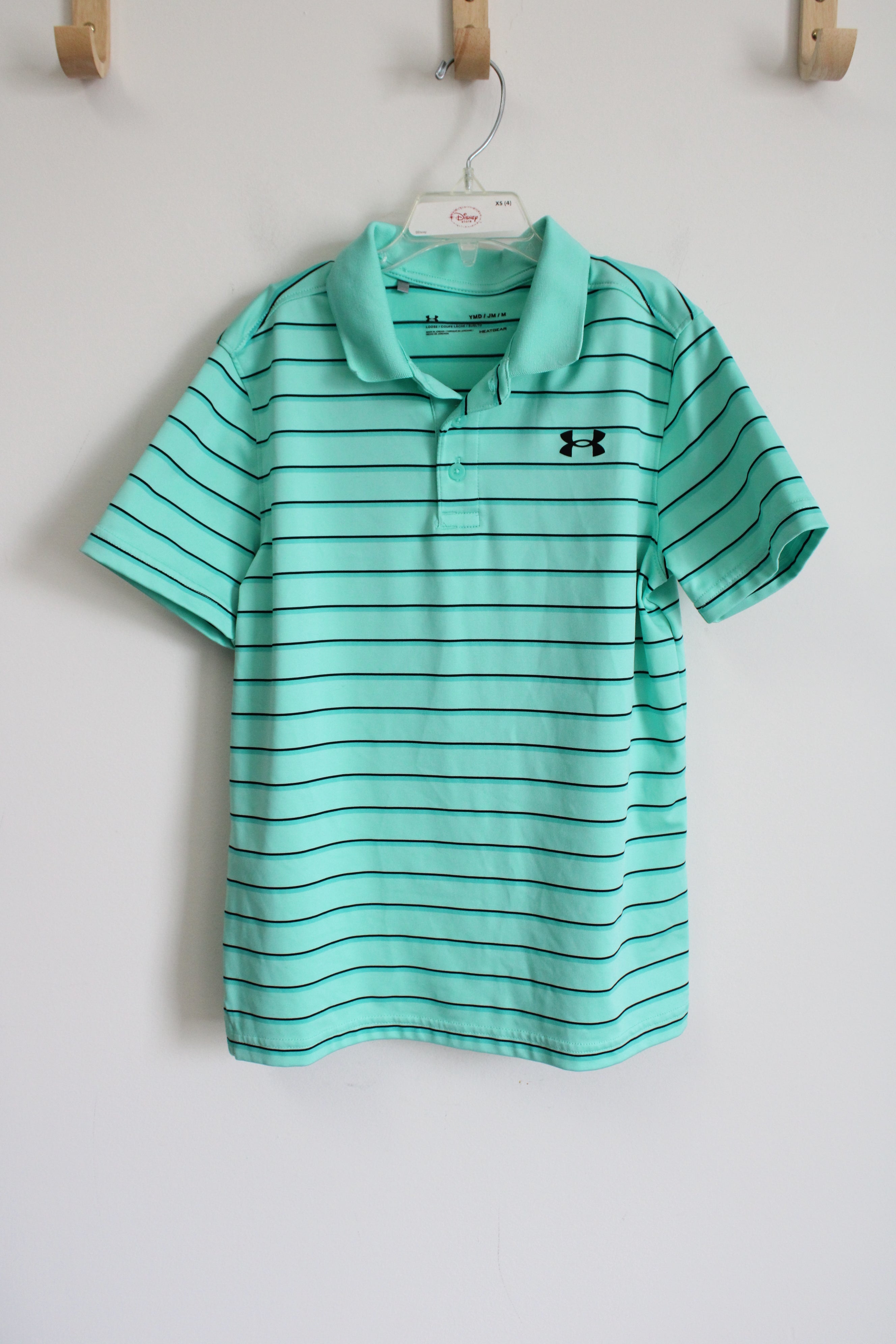 Under Armour Green Striped Polo | Youth M (7/8)