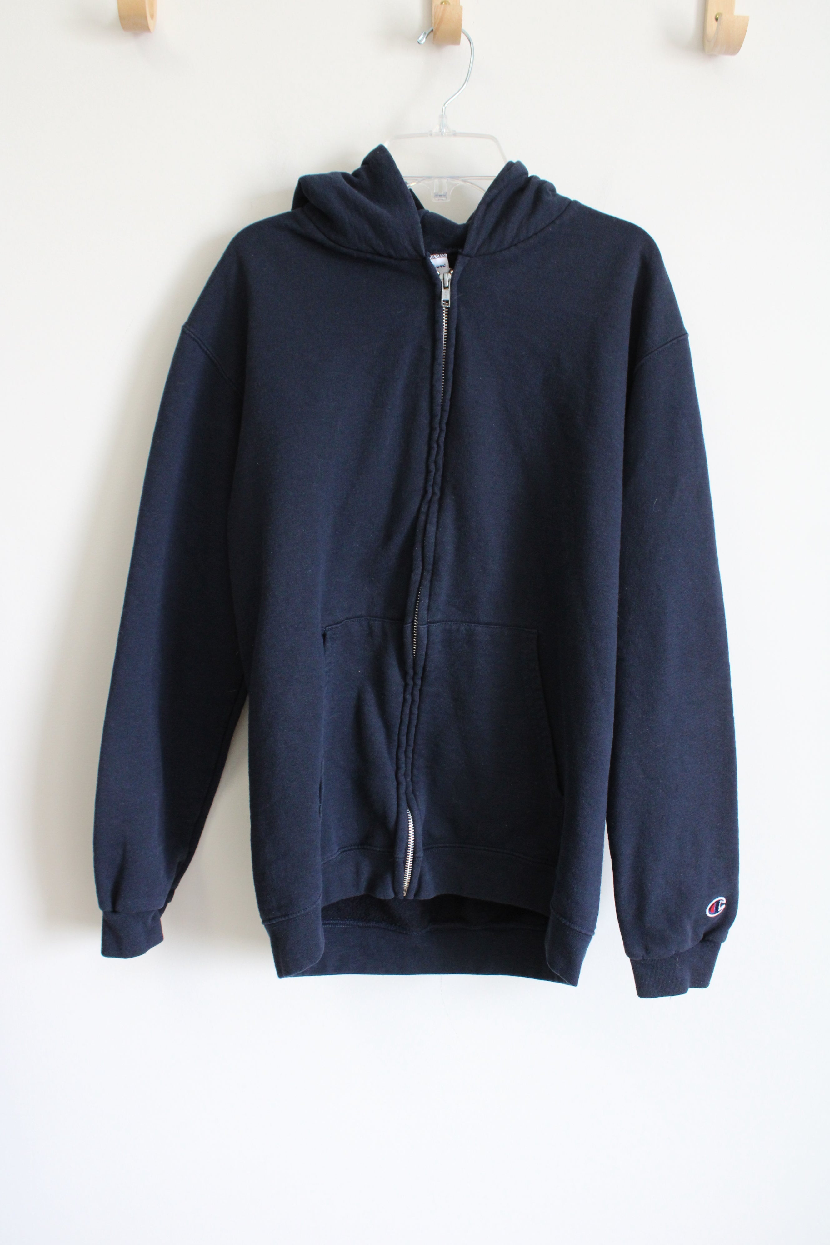 Champion Navy Zip Up Hoodie | Youth XL (18/20)