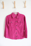 No Comment Pink Corduroy Button Down Shirt | Youth XL (16)