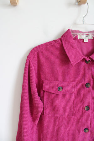 No Comment Pink Corduroy Button Down Shirt | Youth XL (16)