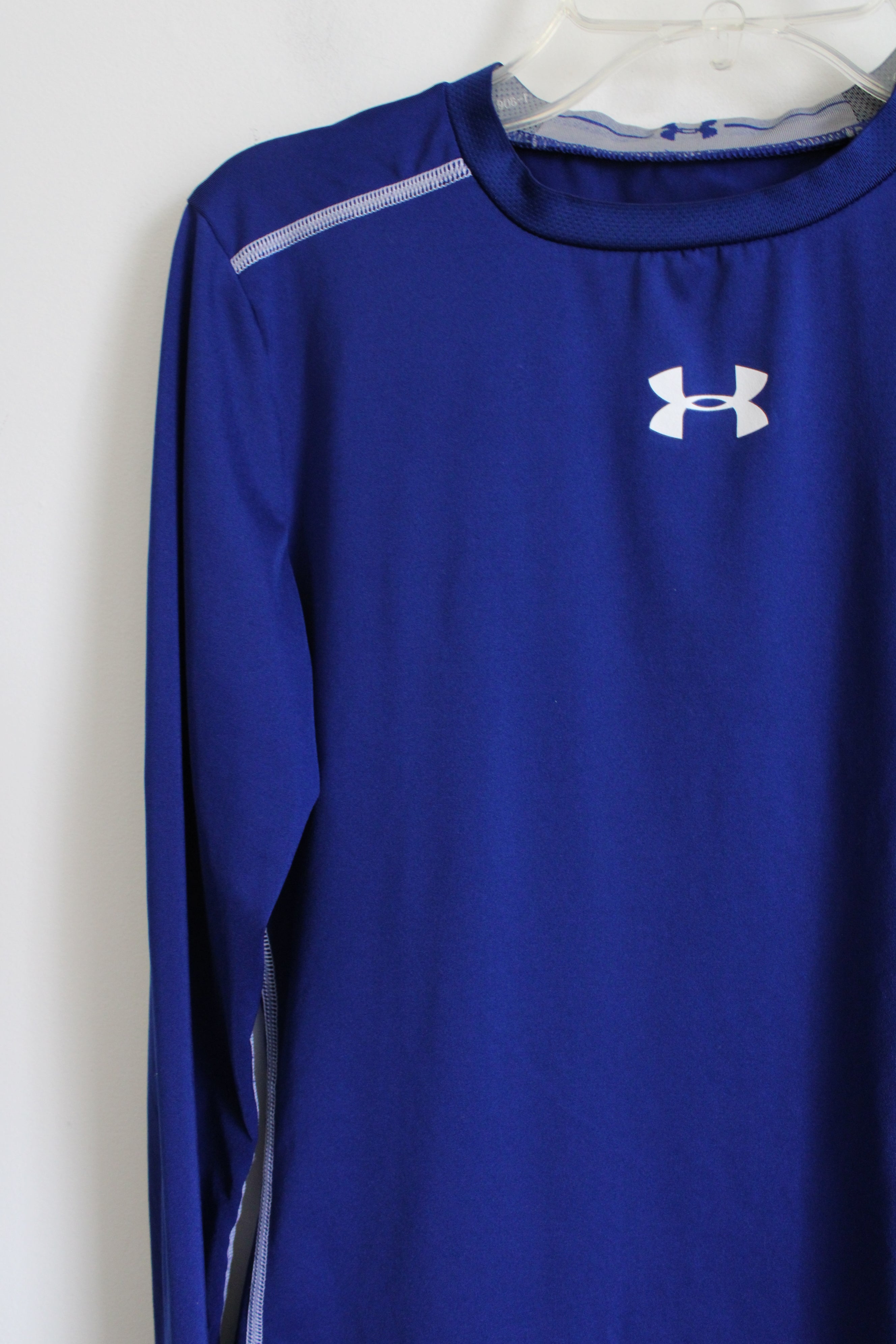 Under Armour Blue Fitted Long Sleeved Shirt | Youth XL (18/20)