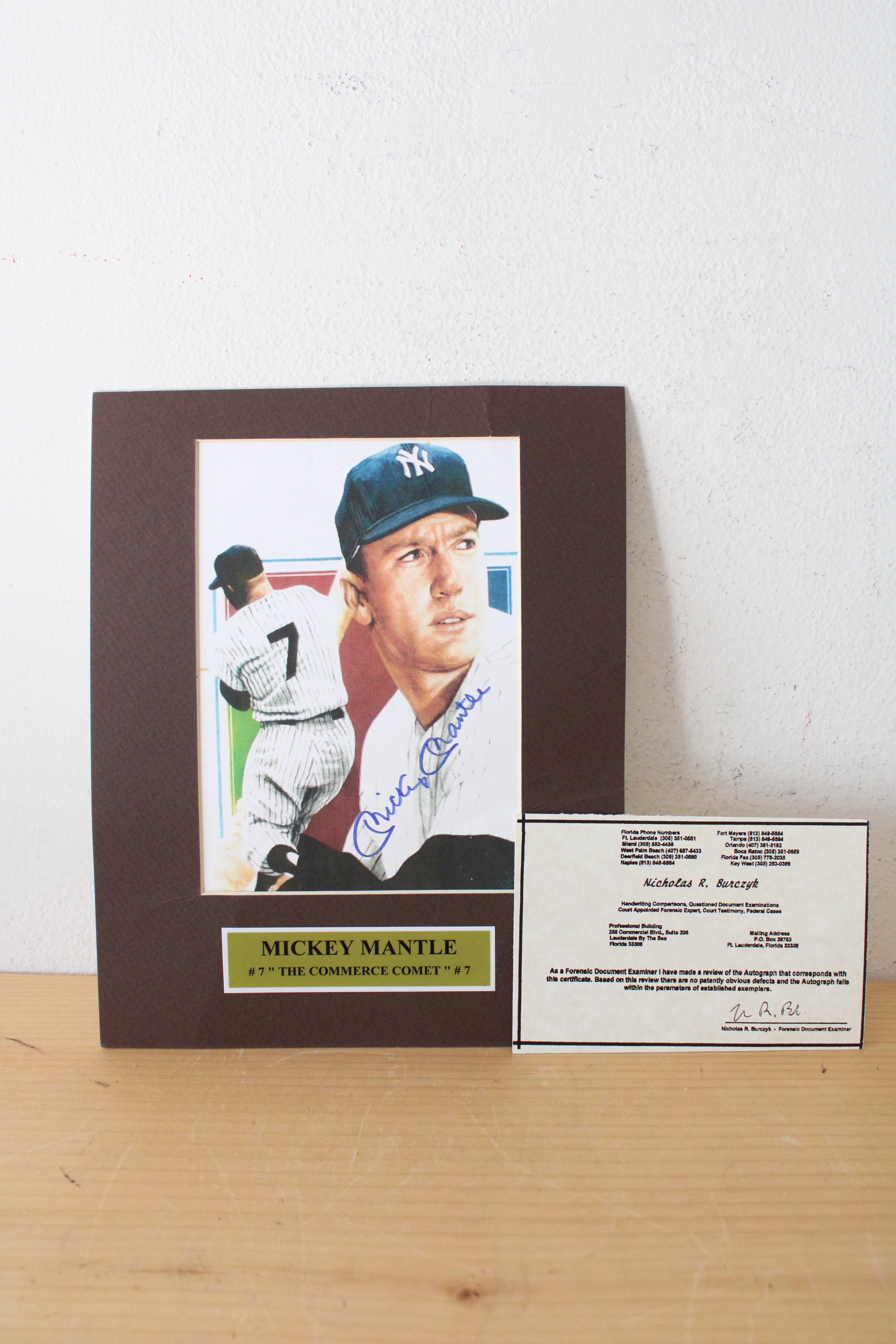 Nicholas R. Burczyk Verified Mickey Mantle & Sandy Koufax Autographed Pictures