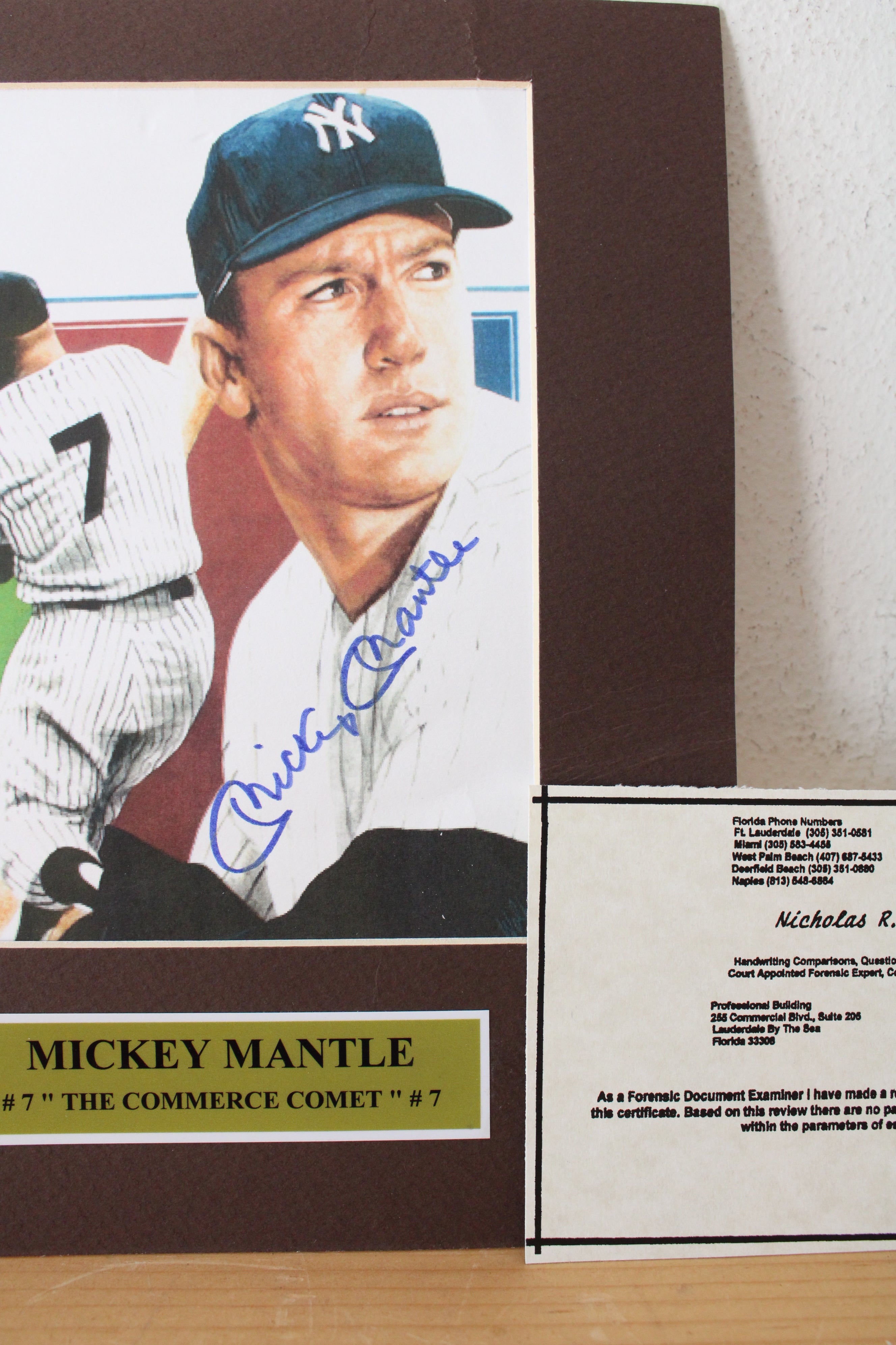 Nicholas R. Burczyk Verified Mickey Mantle & Sandy Koufax Autographed Pictures