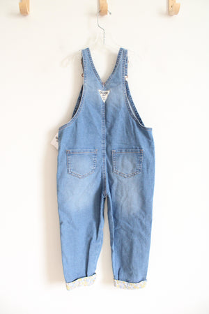 NEW OshKosh Floral Cuffed Denim Overalls | 4T