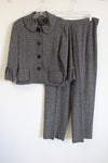 R&M Richards Black White Textured Jacket & Trouser Set | 14