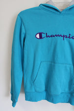 Champion Blue Logo Fleece Lined Hoodie | Youth L (14/16)