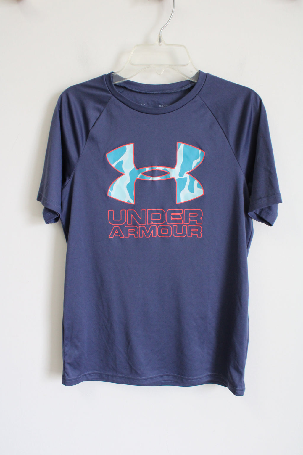 Under Armour Gray Blue Logo Shirt | Youth L (14/16)
