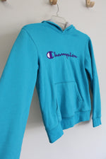 Champion Blue Logo Fleece Lined Hoodie | Youth L (14/16)