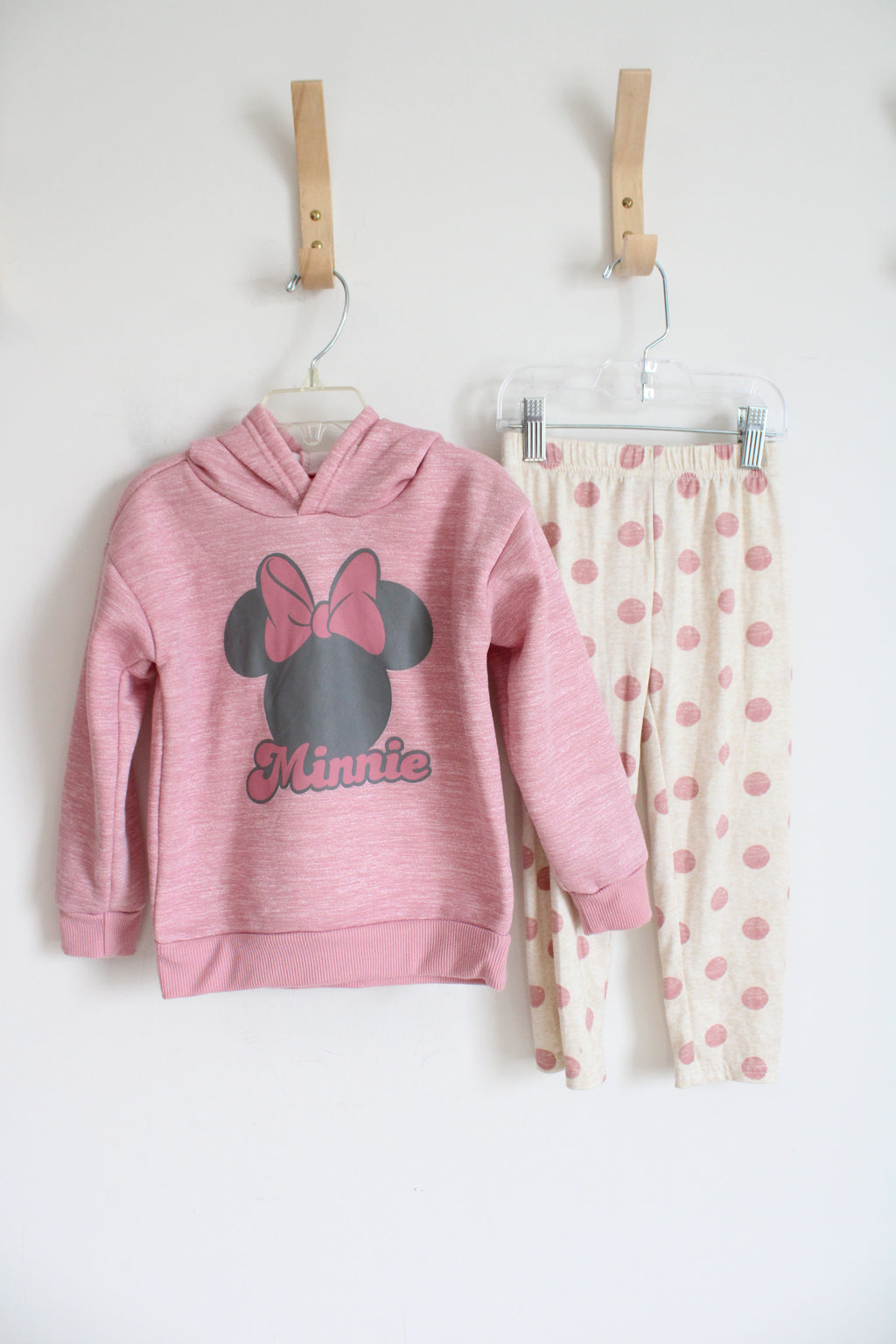 Disney Junior Minnie Pink Hoodie & Polka Dot Legging Set | 4T