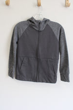All In Motion Gray Fleece Lined Zip Up Hoodie | Youth M (10/12)