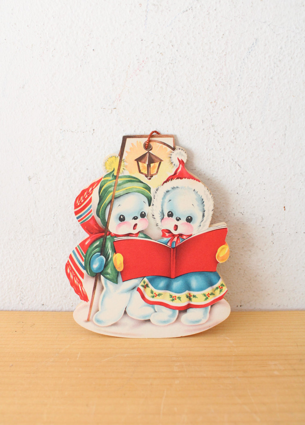 Vintage Carolers Christmas Card Ornament