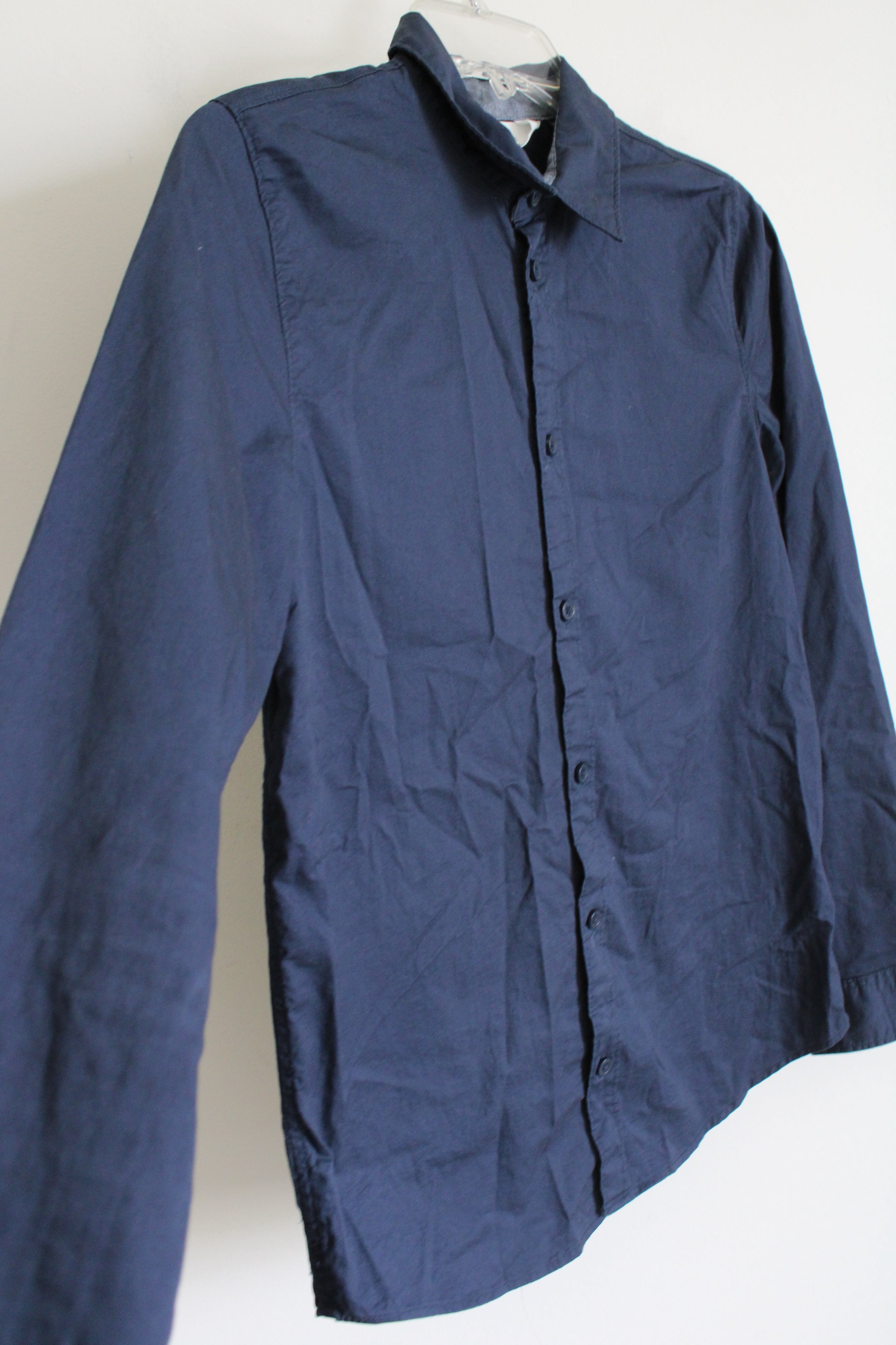 H&M Navy Long Sleeved Button Down | Youth 16