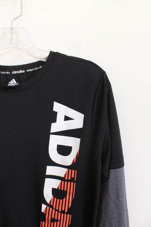 Adidas Climalite Black & Gray Long Sleeved Shirt | Youth L (14/16)