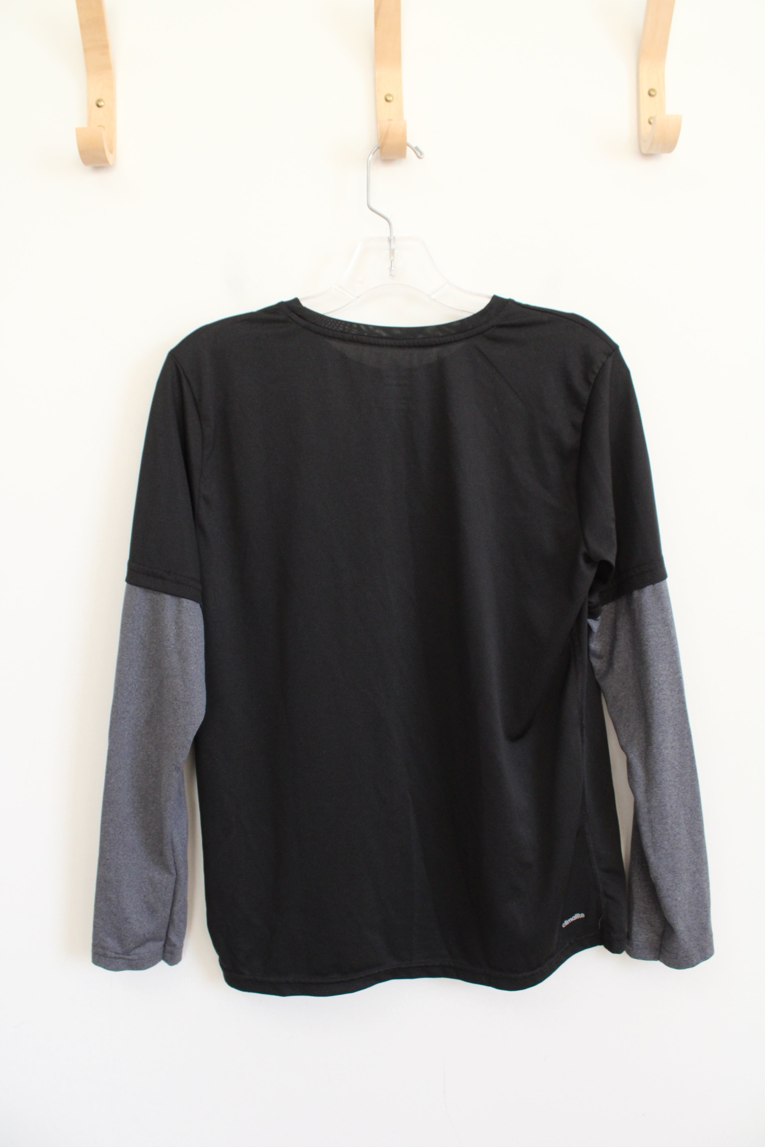 Adidas Climalite Black & Gray Long Sleeved Shirt | Youth L (14/16)