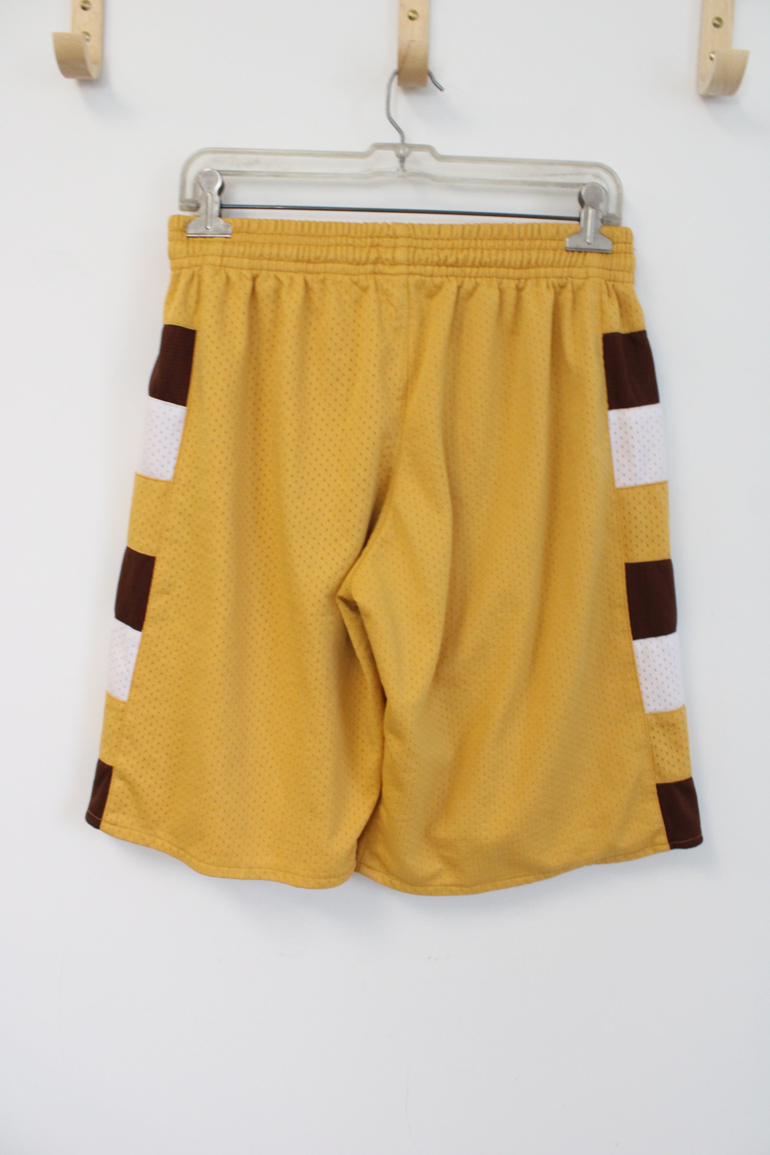 LetsPlaySports Mustard Yellow Brown Basketball Shorts | M