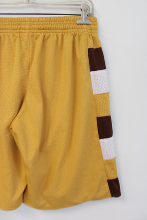 LetsPlaySports Mustard Yellow Brown Basketball Shorts | M