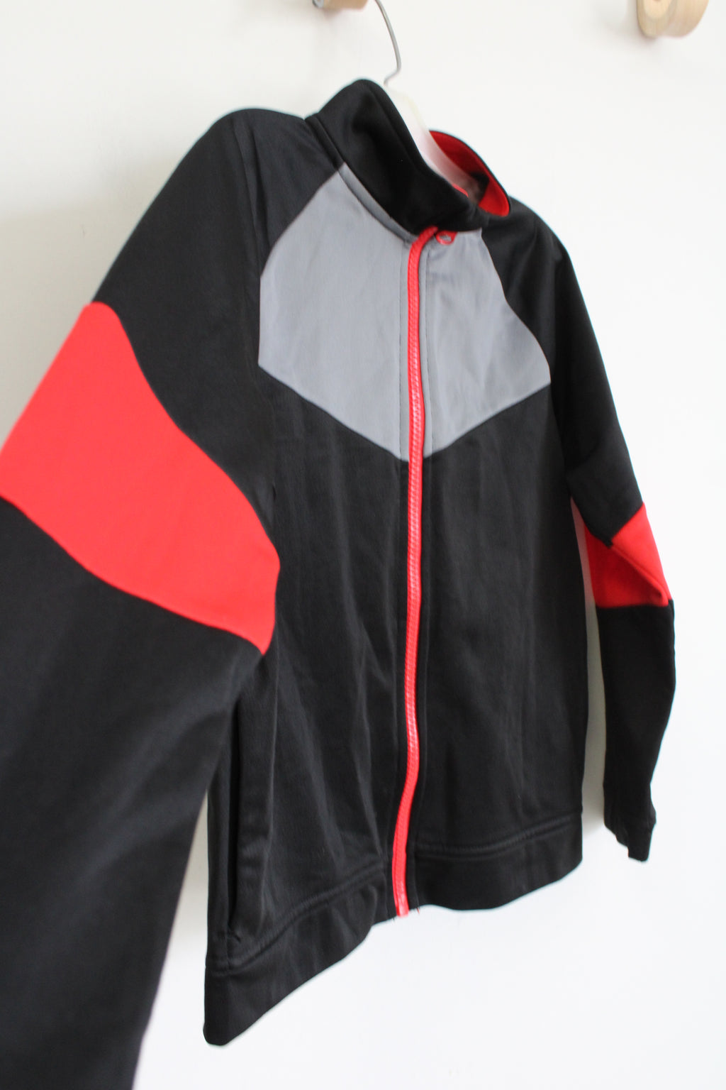 Athletic Works Black & Red Lightweight Zip Up Jacket | Youth S (6/7)