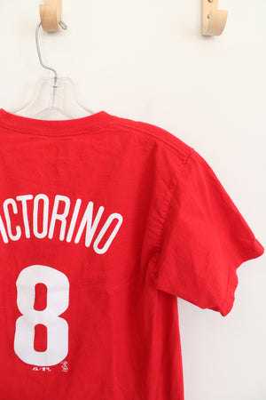 Majestic Red Phillies #8 Victorino Cotton Shirt | Youth L