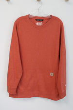 Carhartt Force Relaxed Fit Orange Fleece Lined Pullover Sweatshirt | L