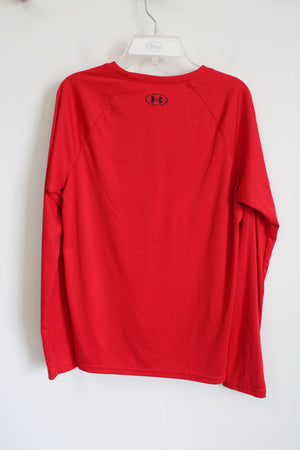 Under Armour Red Long Sleeved Logo Shirt | Youth L (14/16)