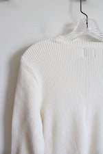 NEW St. John's Bay Cream Ribbed V-Neck Sweater | XL