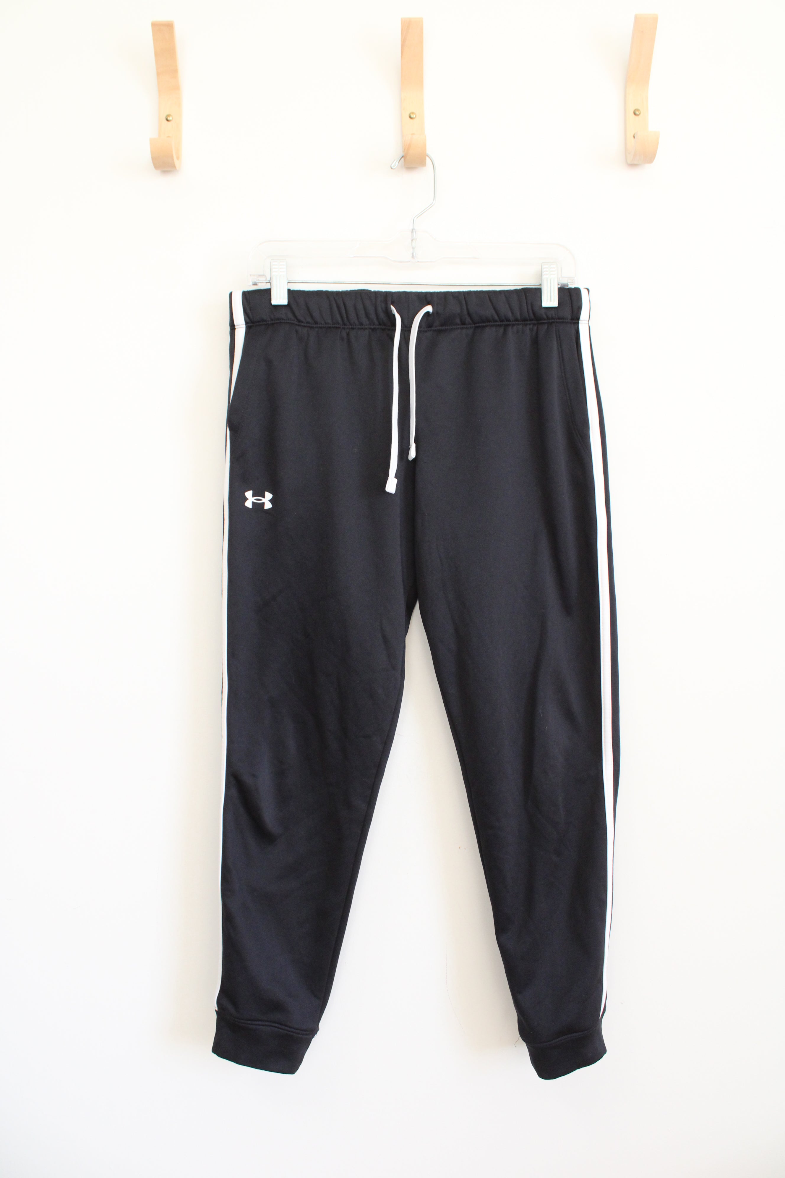 Under Armour Black & White Jogger Sweatpants | Youth L (14/16)