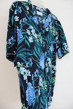 Old Navy Blue Floral Hawaiian Shirt | L