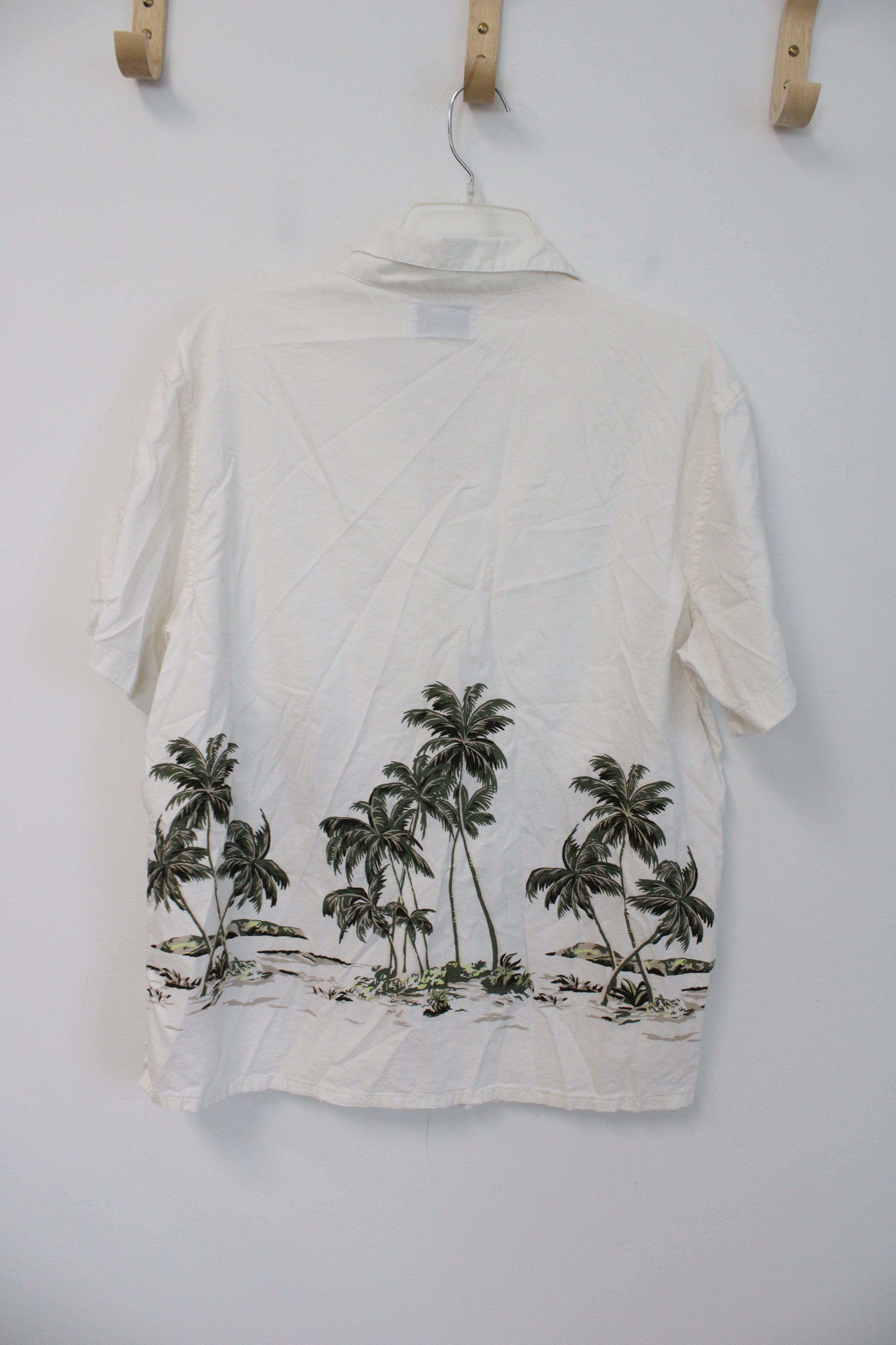 Old Navy White Tropical Shirt | L