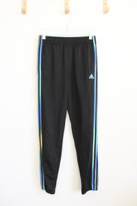 Adidas Black & Blue Green Striped Sweatpants | Youth 18/20