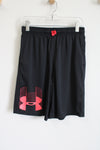 Under Armour Black & Red Logo Shorts | Youth L (14/16)