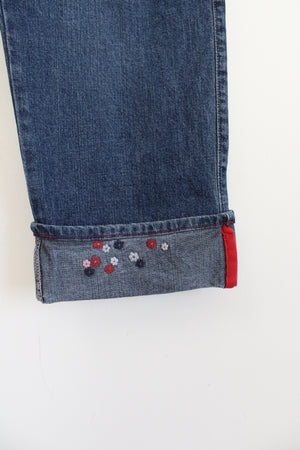 NEW OshKosh Embroidered Hem Denim Capri Pants | Youth 14/16