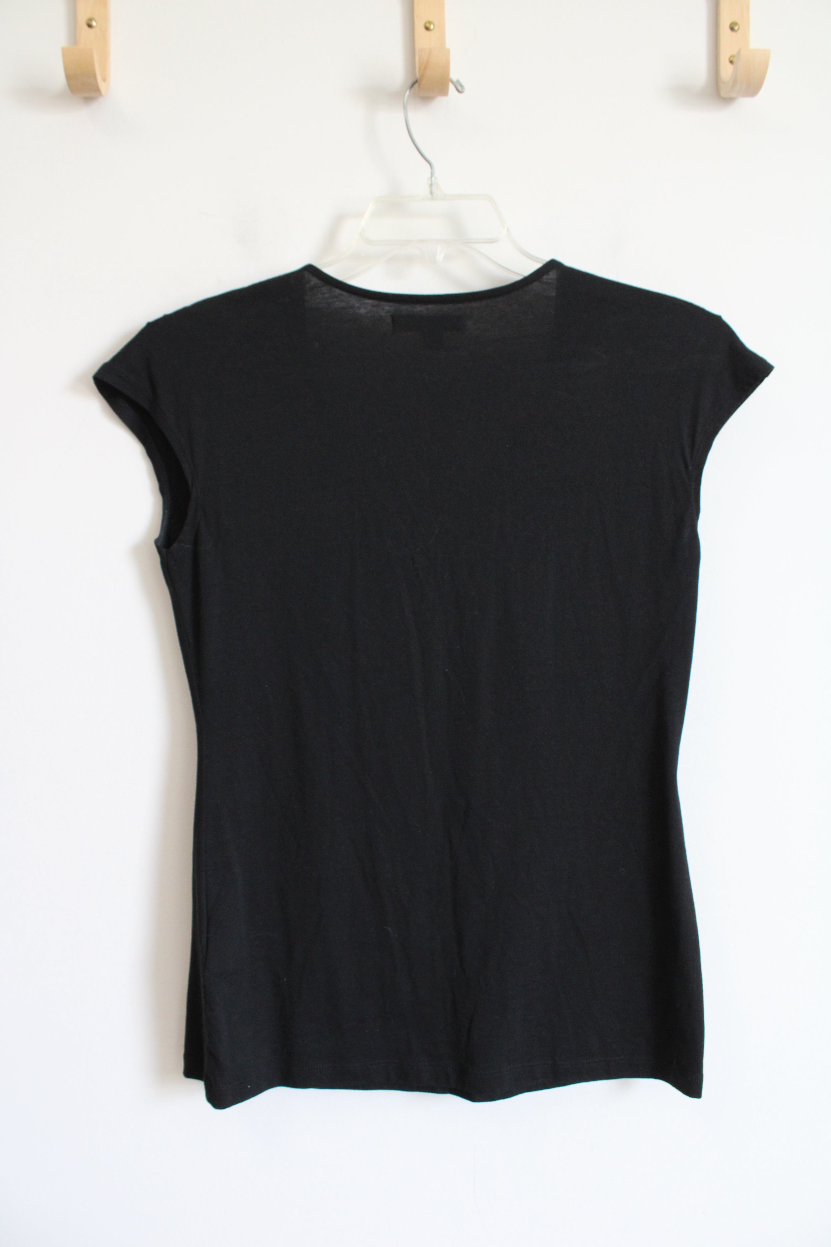 Banana Republic Black Jeweled Scoop Neck Top | S