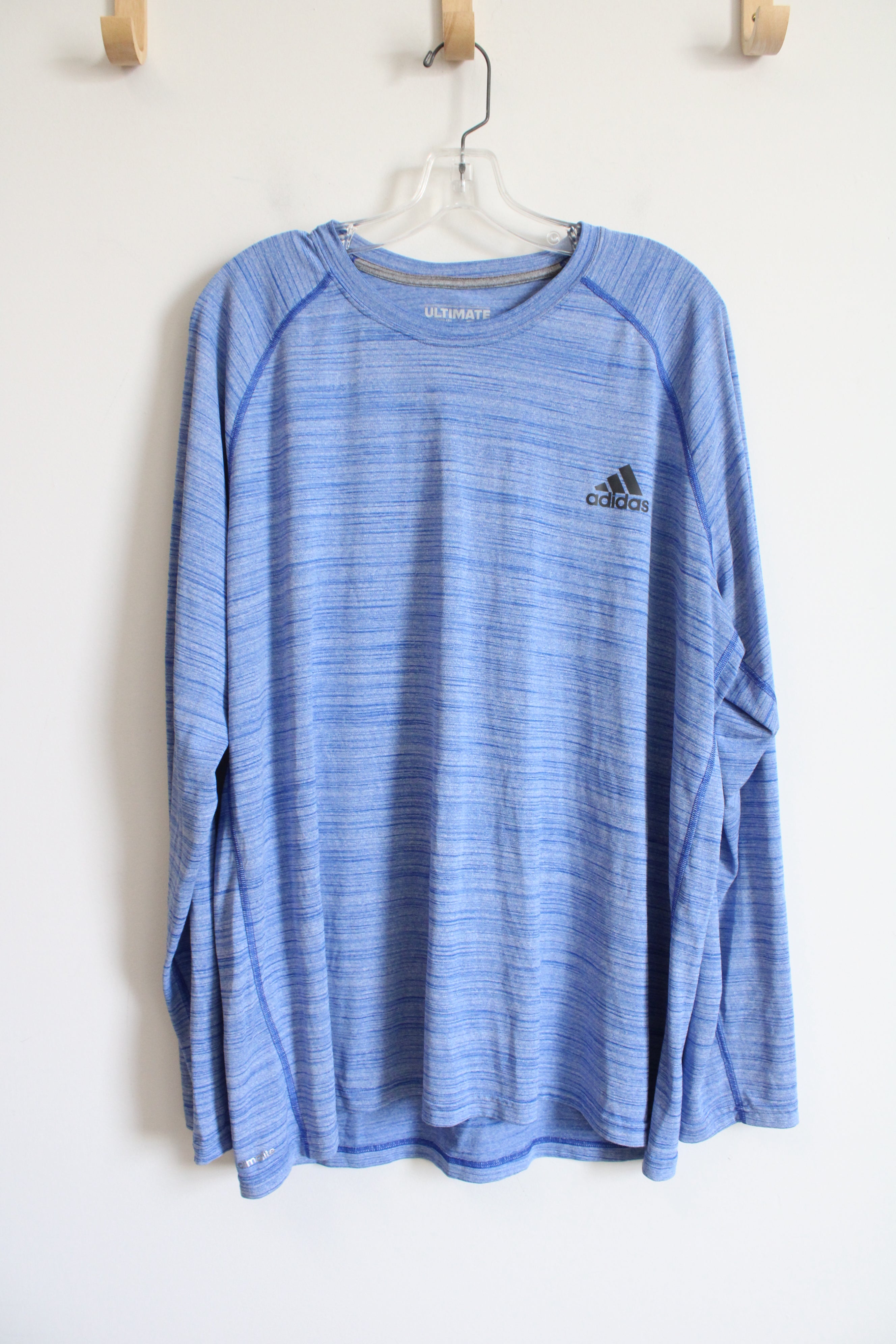 Adidas Ultimate Tee Blue Long Sleeved Athletic Shirt 2XL Jubilee Thrift