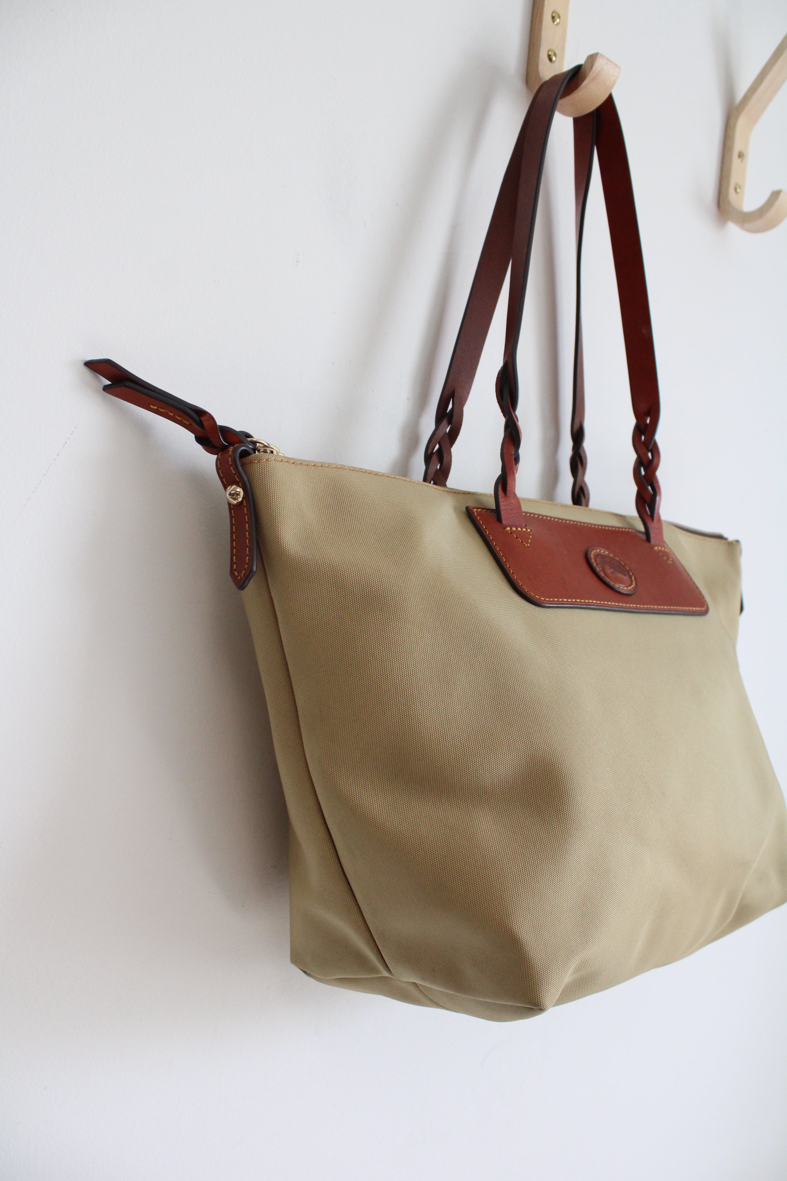 Dooney & Bourke Nylon Shopper Tan Tote Purse