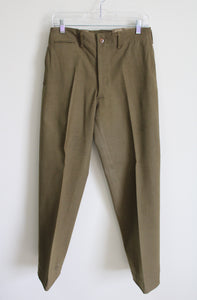 Vintage US Military Wool Olive Serge Pants | 32