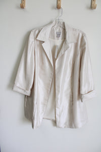 NEW Chico's Natural Cream Subtle Shine Topper Jacket | 1 (M/8-10)