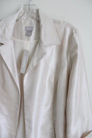 NEW Chico's Natural Cream Subtle Shine Topper Jacket | 1 (M/8-10)