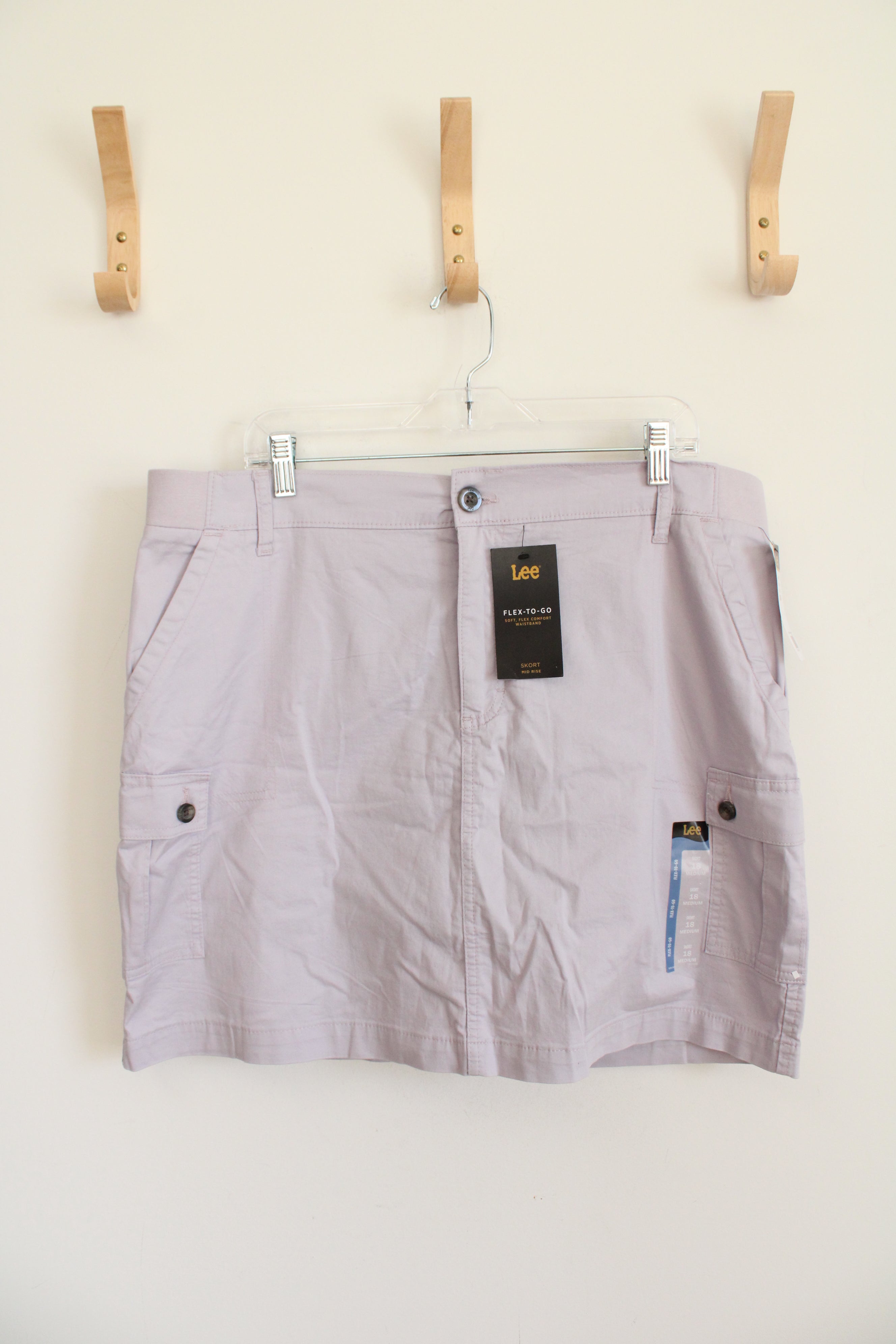 NEW Lee Flex-To-Go Mid Rise Light Purple Skort | 18