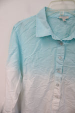 Talbots Blue Ombre Button Down Linen Shirt | XL