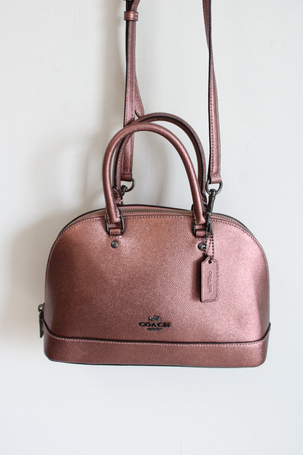 Coach Mini Sierra Metallic Dark Rose Corssbody Purse