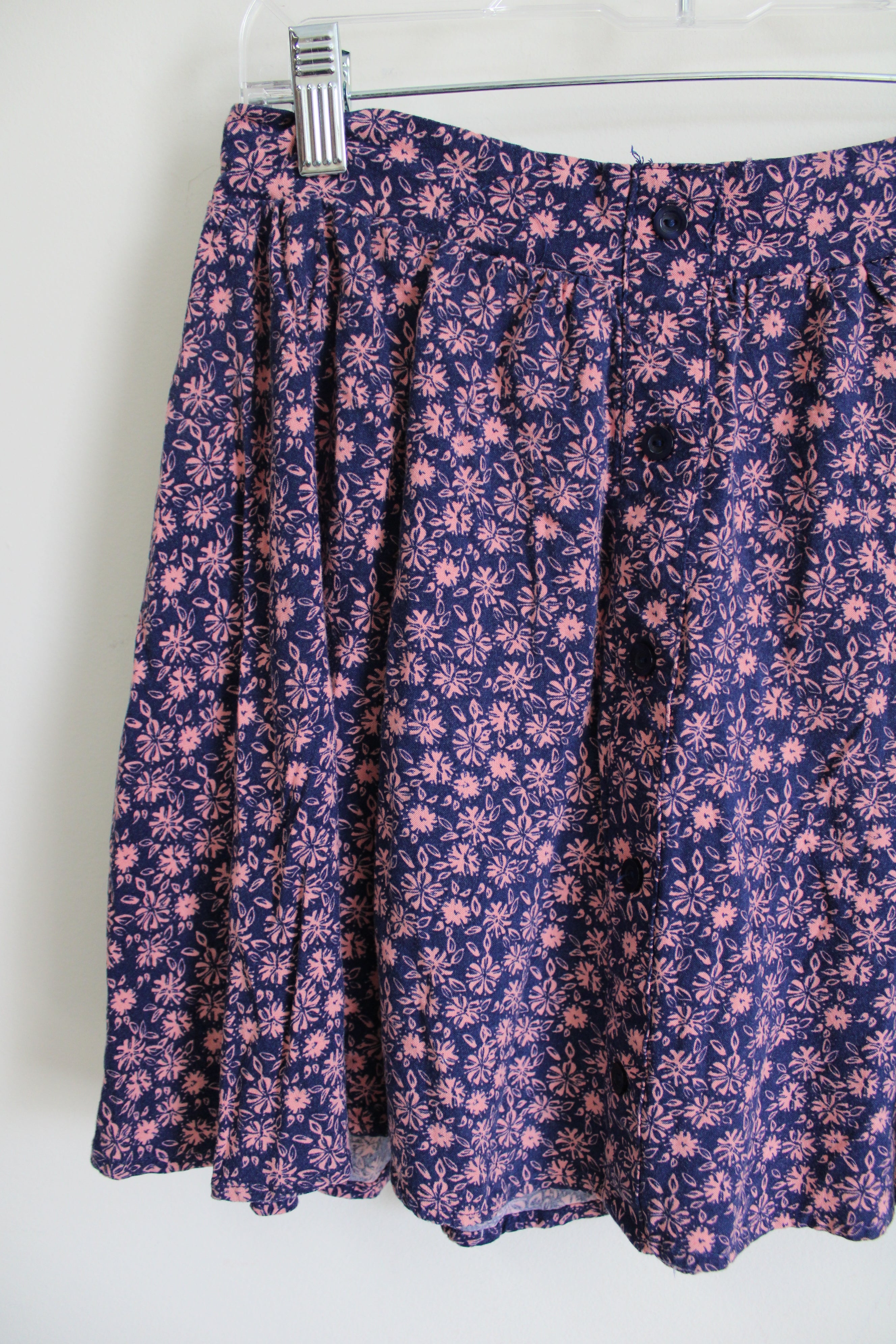 Charlotte Russe Blue Pink Floral Skirt | M