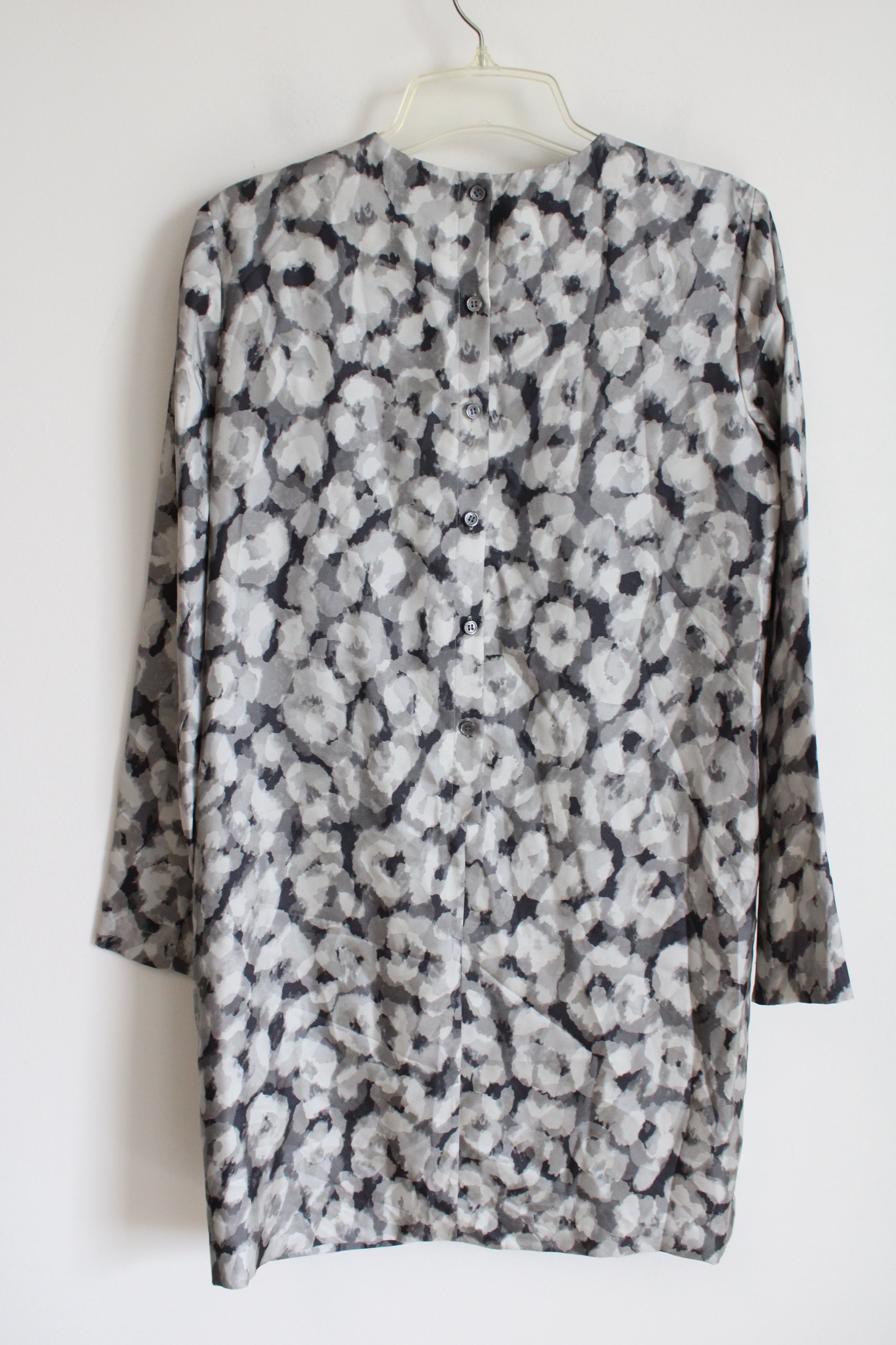 NEW Theory Cepeda Gray Multi Leopard Print Silk Dress | 6