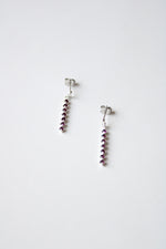 Amethyst Purple Stone Sterling Silver Dangle Stud Earrings