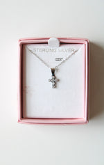 Small Sterling Silver Crystal Cross Pendant Necklace